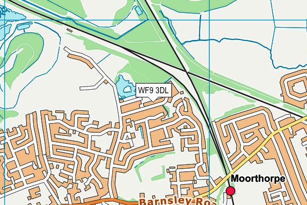 WF9 3DL map - OS VectorMap District (Ordnance Survey)