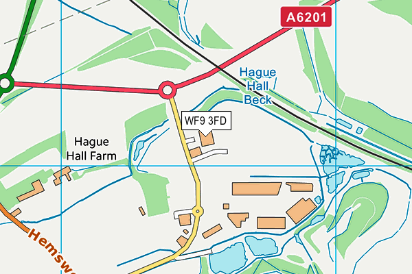 WF9 3FD map - OS VectorMap District (Ordnance Survey)
