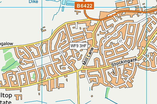 WF9 3HF map - OS VectorMap District (Ordnance Survey)