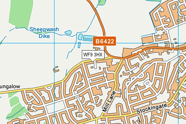 WF9 3HX map - OS VectorMap District (Ordnance Survey)
