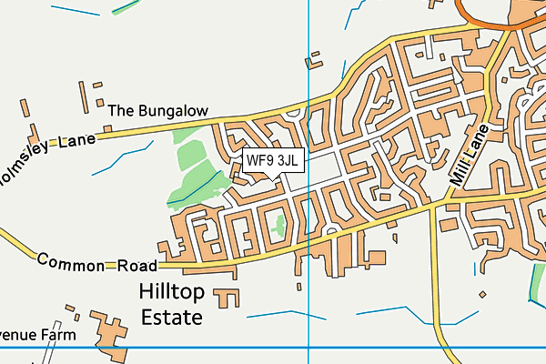 WF9 3JL map - OS VectorMap District (Ordnance Survey)