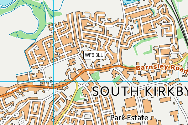 WF9 3LL map - OS VectorMap District (Ordnance Survey)