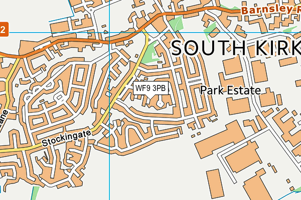 WF9 3PB map - OS VectorMap District (Ordnance Survey)