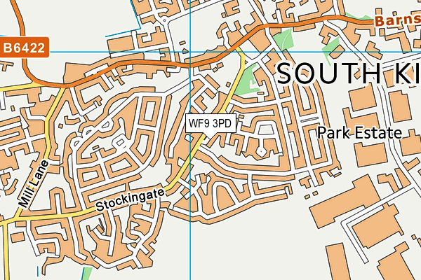 WF9 3PD map - OS VectorMap District (Ordnance Survey)