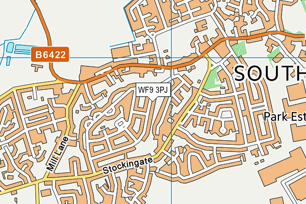 WF9 3PJ map - OS VectorMap District (Ordnance Survey)