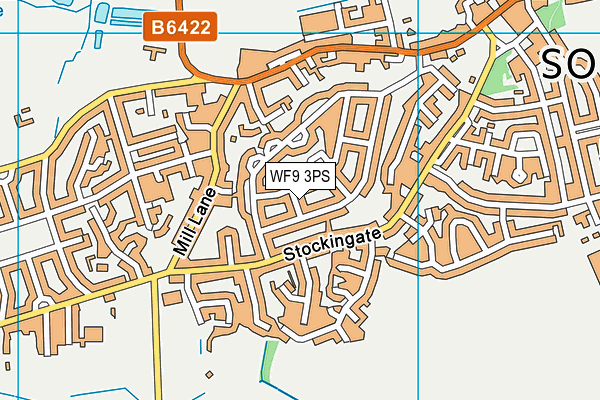 WF9 3PS map - OS VectorMap District (Ordnance Survey)