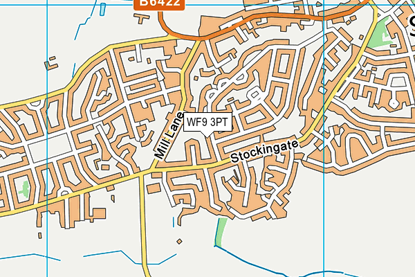 WF9 3PT map - OS VectorMap District (Ordnance Survey)