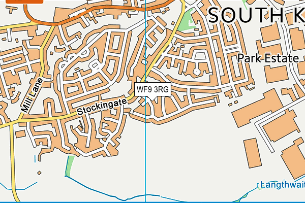 WF9 3RG map - OS VectorMap District (Ordnance Survey)
