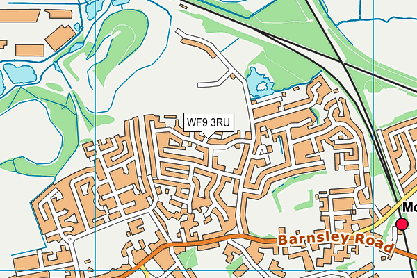 WF9 3RU map - OS VectorMap District (Ordnance Survey)