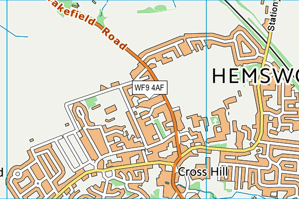 WF9 4AF map - OS VectorMap District (Ordnance Survey)