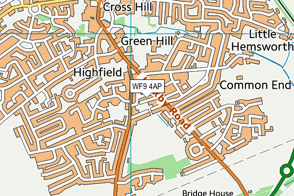 WF9 4AP map - OS VectorMap District (Ordnance Survey)