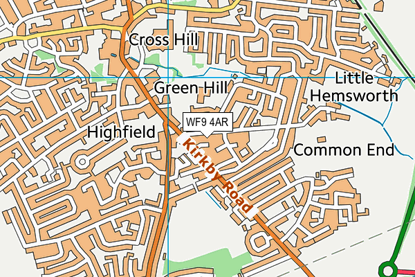 WF9 4AR map - OS VectorMap District (Ordnance Survey)