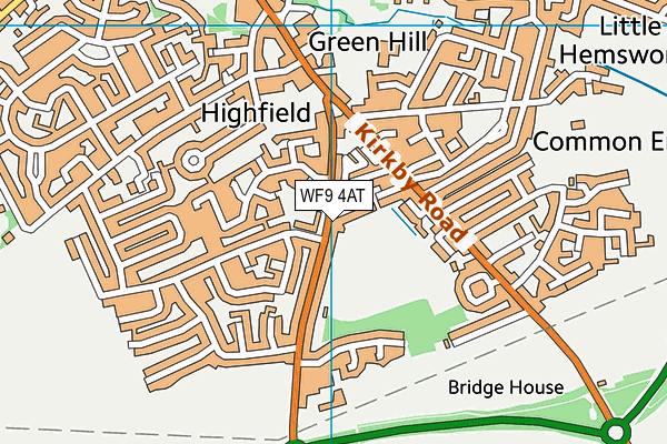 WF9 4AT map - OS VectorMap District (Ordnance Survey)