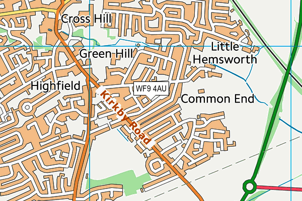 WF9 4AU map - OS VectorMap District (Ordnance Survey)