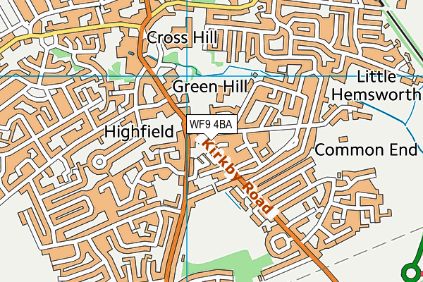 Hemsworth Sports Complex Track (Closed) map (WF9 4BA) - OS VectorMap District (Ordnance Survey)