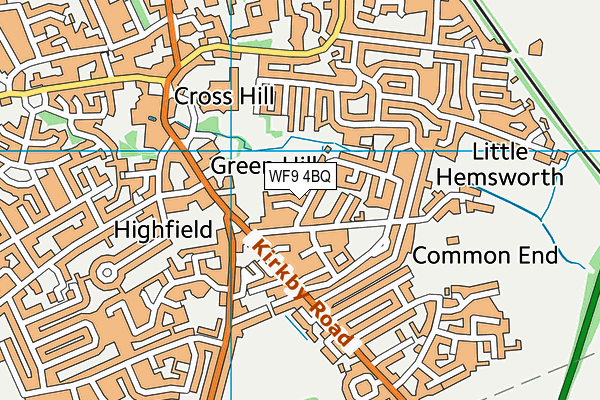 Grove Lea Primary School map (WF9 4BQ) - OS VectorMap District (Ordnance Survey)