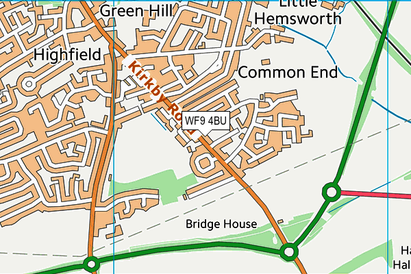 WF9 4BU map - OS VectorMap District (Ordnance Survey)