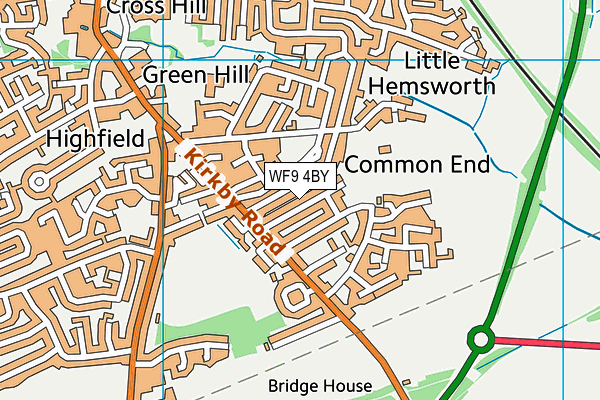 WF9 4BY map - OS VectorMap District (Ordnance Survey)