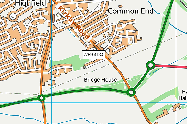 WF9 4DQ map - OS VectorMap District (Ordnance Survey)