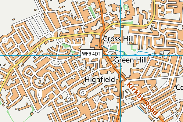 WF9 4DT map - OS VectorMap District (Ordnance Survey)