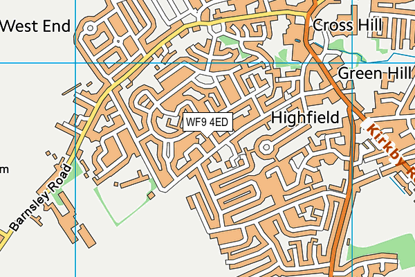 WF9 4ED map - OS VectorMap District (Ordnance Survey)