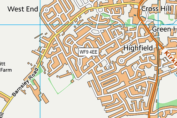 WF9 4EE map - OS VectorMap District (Ordnance Survey)