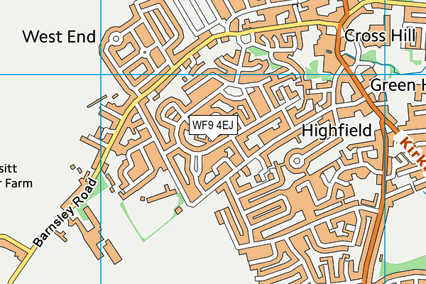 WF9 4EJ map - OS VectorMap District (Ordnance Survey)