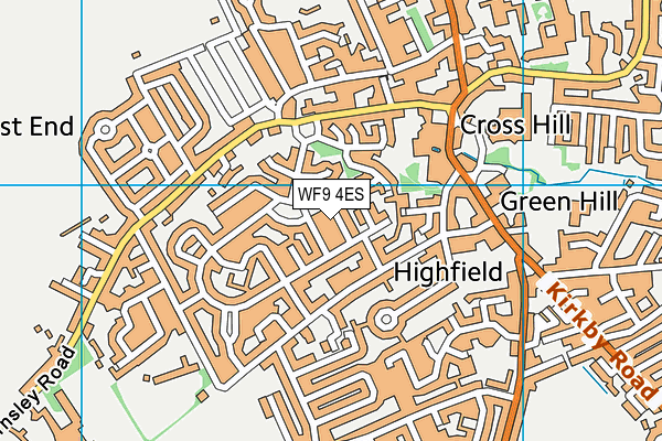 WF9 4ES map - OS VectorMap District (Ordnance Survey)
