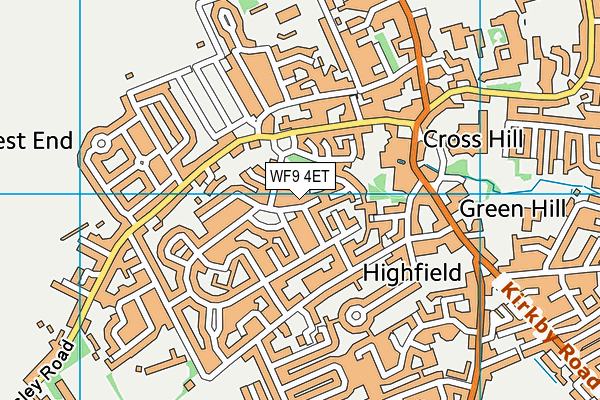 WF9 4ET map - OS VectorMap District (Ordnance Survey)