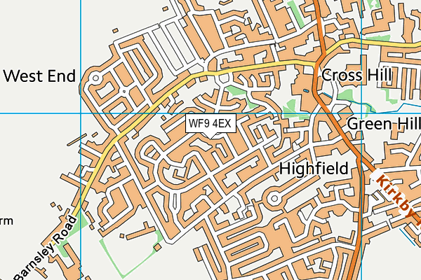 WF9 4EX map - OS VectorMap District (Ordnance Survey)