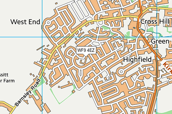 WF9 4EZ map - OS VectorMap District (Ordnance Survey)