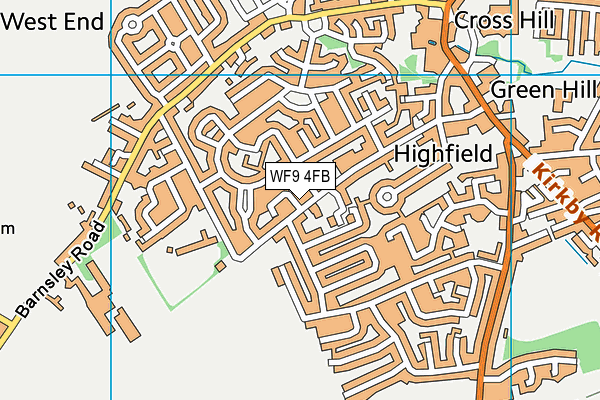 WF9 4FB map - OS VectorMap District (Ordnance Survey)