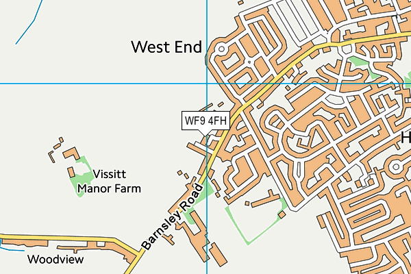 WF9 4FH map - OS VectorMap District (Ordnance Survey)