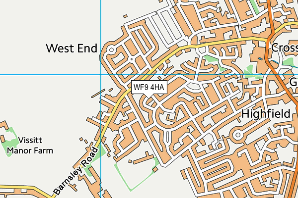 WF9 4HA map - OS VectorMap District (Ordnance Survey)