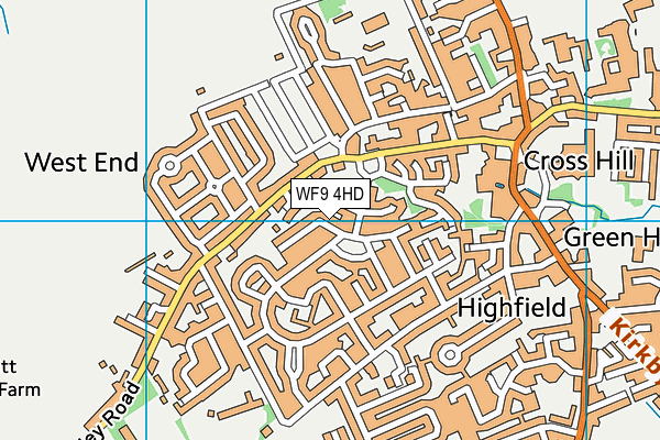 WF9 4HD map - OS VectorMap District (Ordnance Survey)