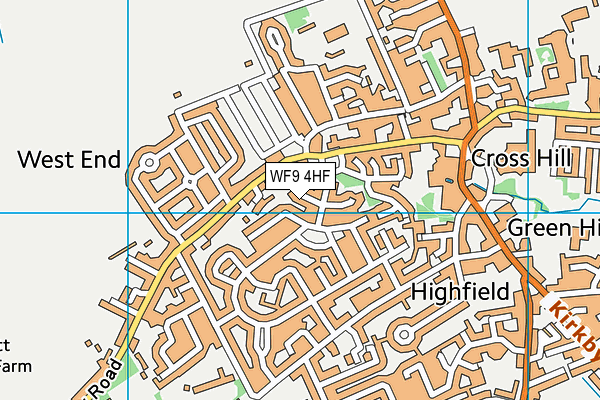 WF9 4HF map - OS VectorMap District (Ordnance Survey)