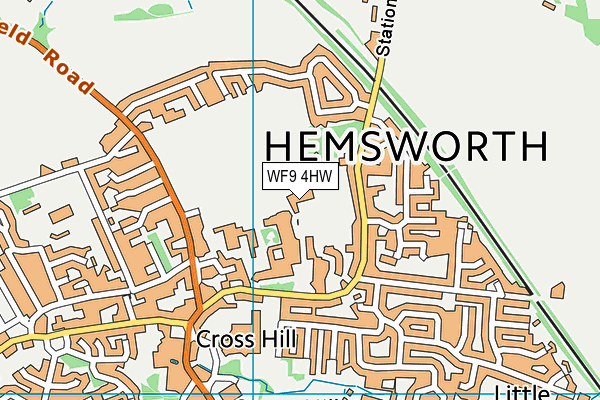 WF9 4HW map - OS VectorMap District (Ordnance Survey)