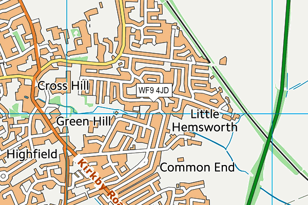 WF9 4JD map - OS VectorMap District (Ordnance Survey)