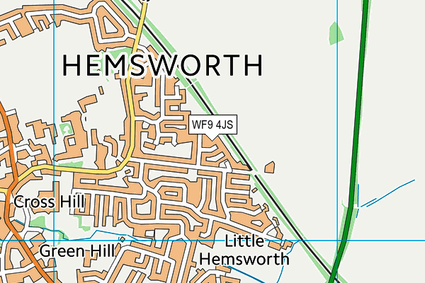 WF9 4JS map - OS VectorMap District (Ordnance Survey)