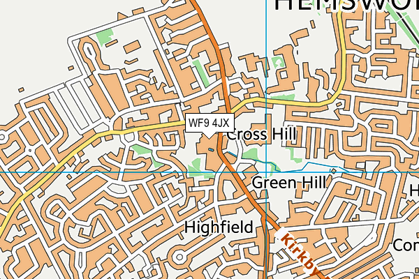 WF9 4JX map - OS VectorMap District (Ordnance Survey)