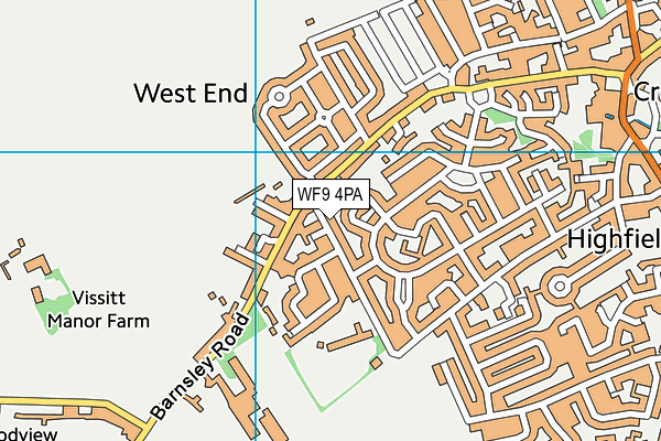 WF9 4PA map - OS VectorMap District (Ordnance Survey)