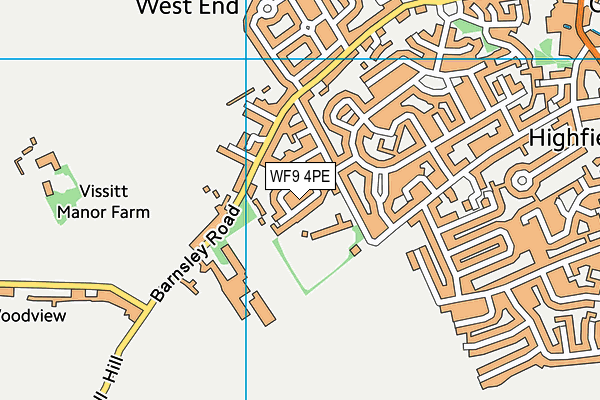 WF9 4PE map - OS VectorMap District (Ordnance Survey)