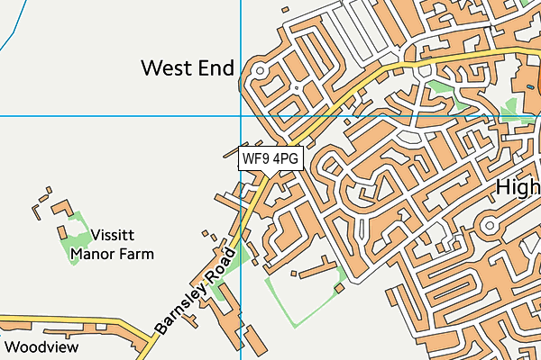 WF9 4PG map - OS VectorMap District (Ordnance Survey)