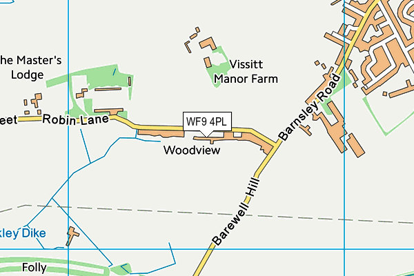 WF9 4PL map - OS VectorMap District (Ordnance Survey)