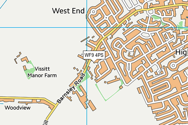 WF9 4PS map - OS VectorMap District (Ordnance Survey)