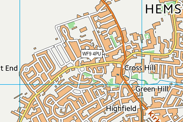 WF9 4PU map - OS VectorMap District (Ordnance Survey)