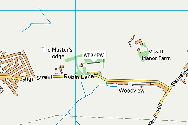 WF9 4PW map - OS VectorMap District (Ordnance Survey)