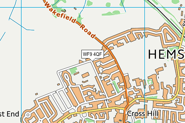 WF9 4QF map - OS VectorMap District (Ordnance Survey)