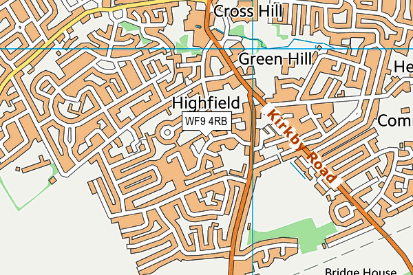 WF9 4RB map - OS VectorMap District (Ordnance Survey)