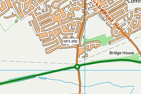 WF9 4RE map - OS VectorMap District (Ordnance Survey)